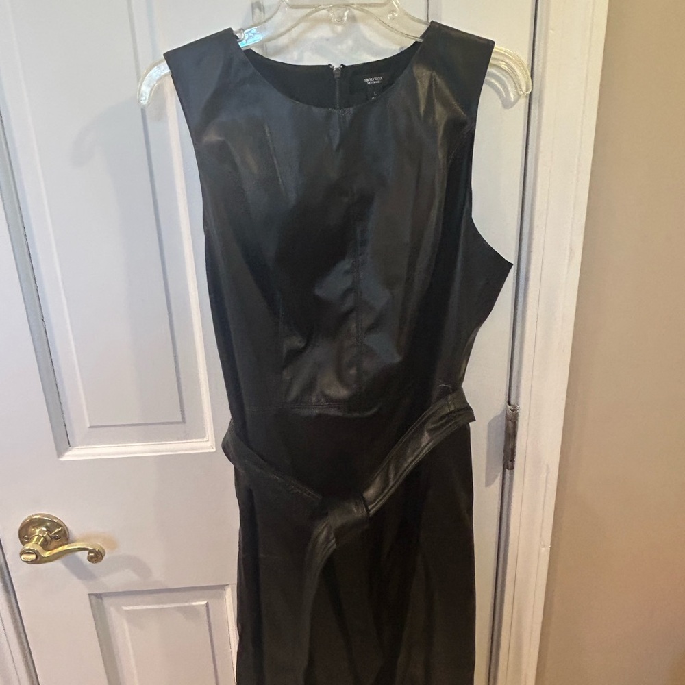 Simply Bera Wang Elegant Black  faux leather Sleeveless Dress size large